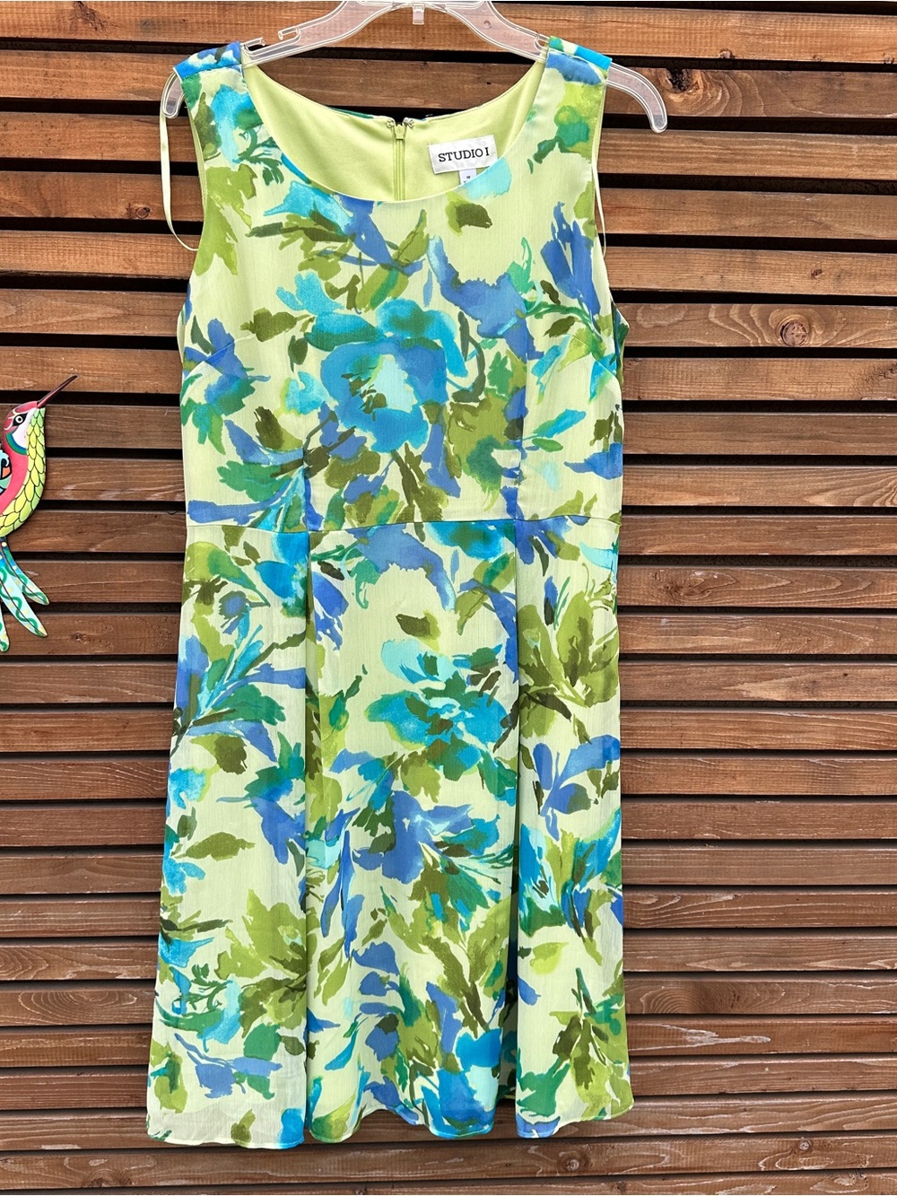 Studio 1 Women's Floral Green & Blue A-Line Skirt